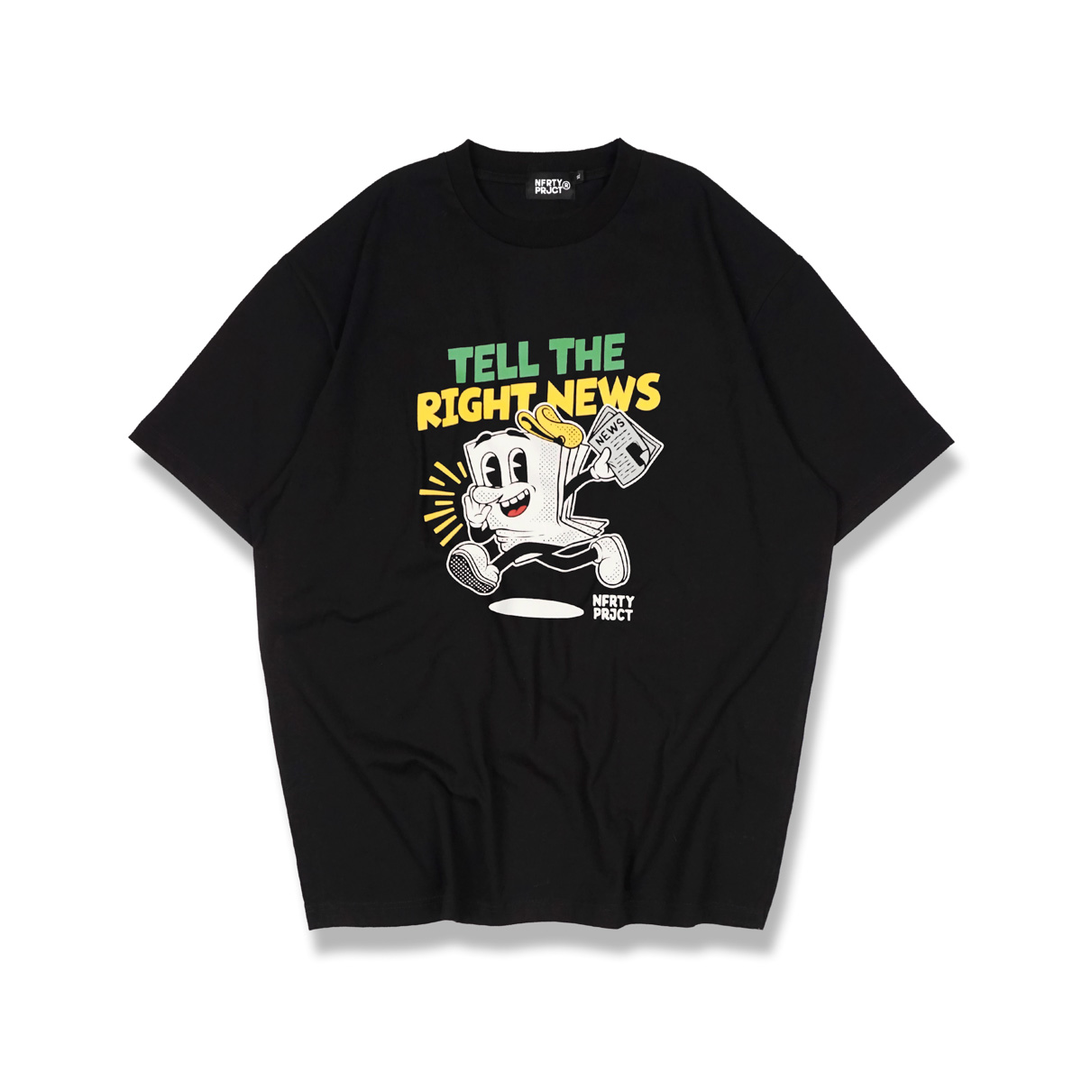 Noforty Oversize Tshirt News Black