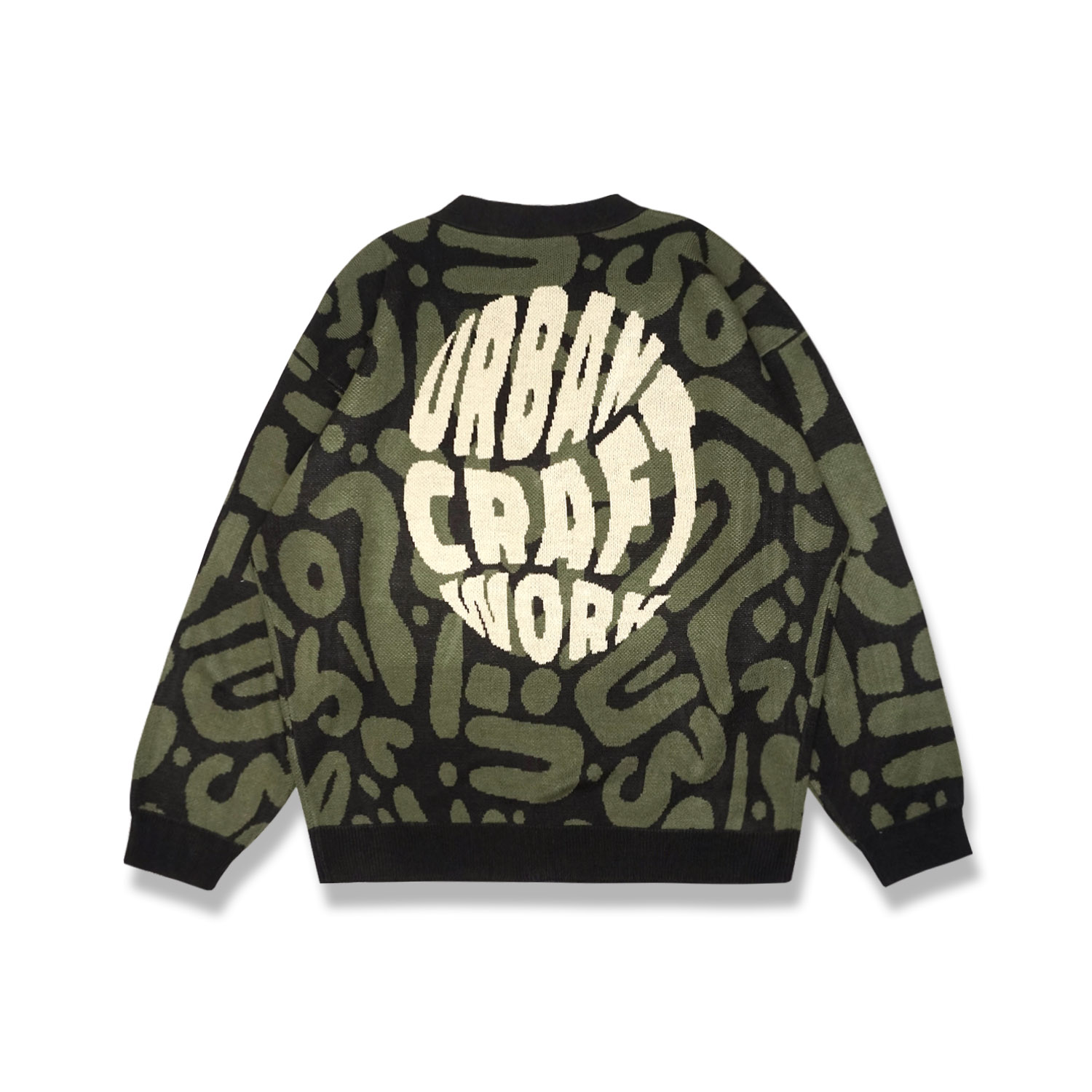 Noforty Project Loose Knit Cardigan Doodle Black