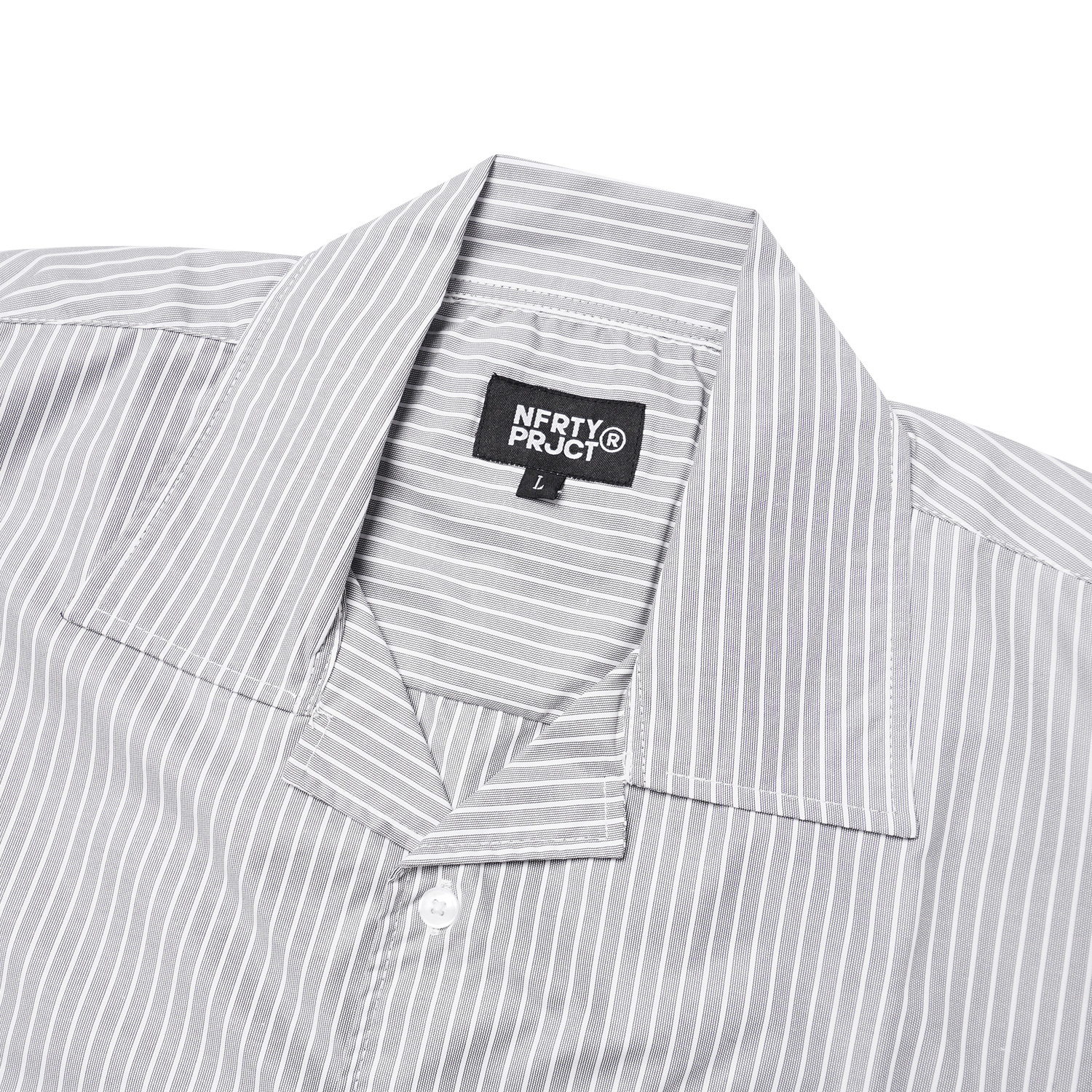 Noforty Project Oversize Shirt Stripe Pattern Gamaru Grey