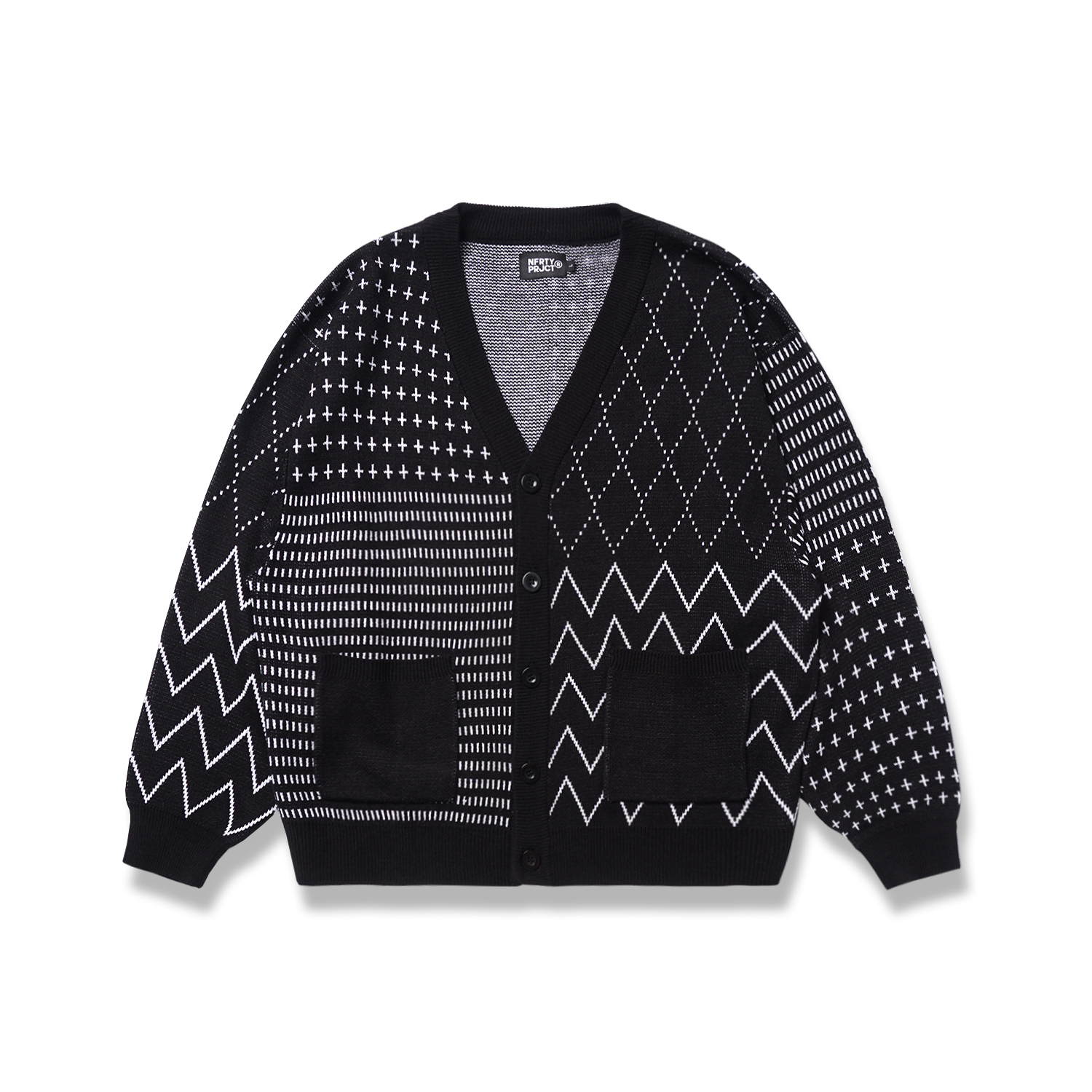 Noforty Project Loose Knit Cardigan Sirco Black