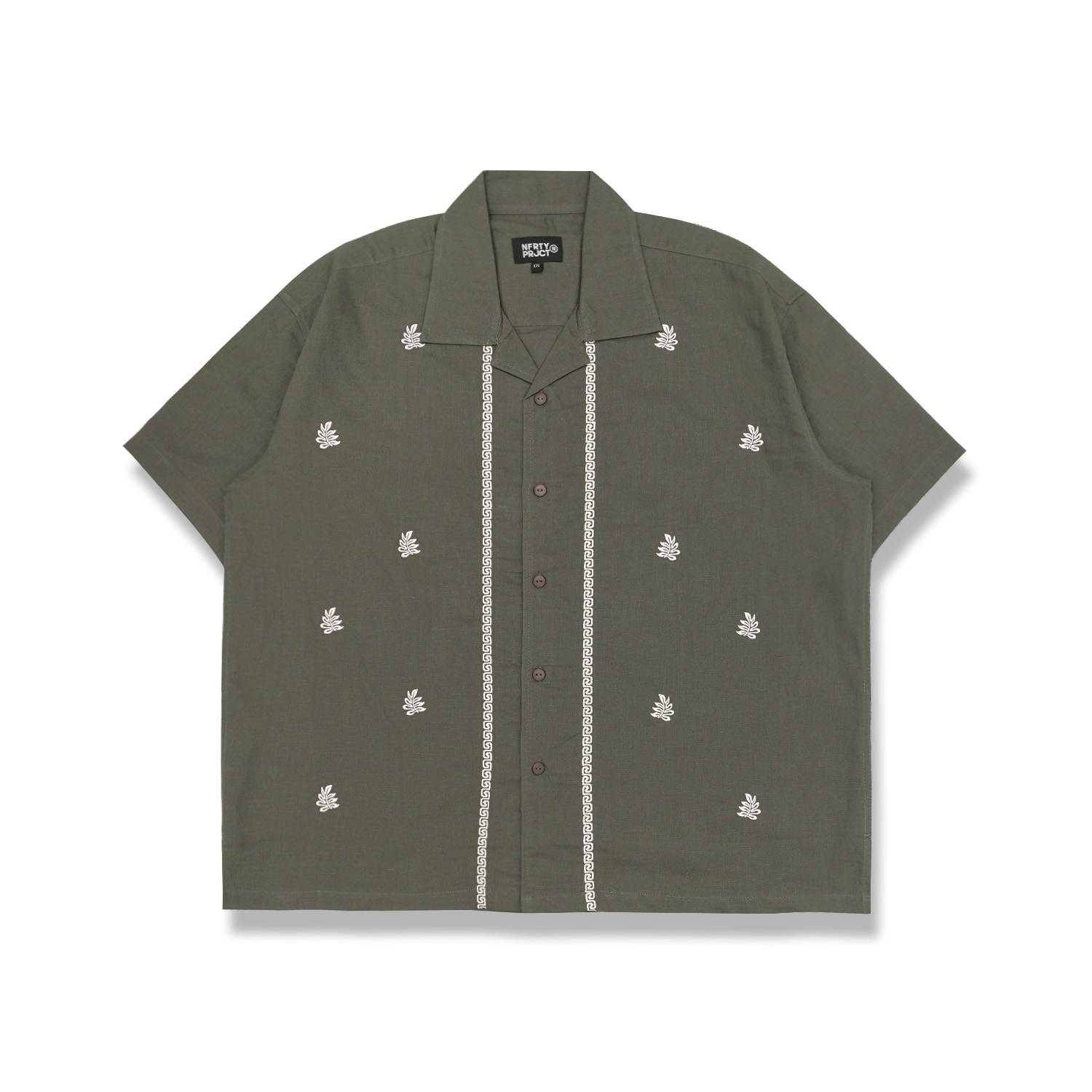 Noforty Project Oversize Short Shirt Linen Yara Olive