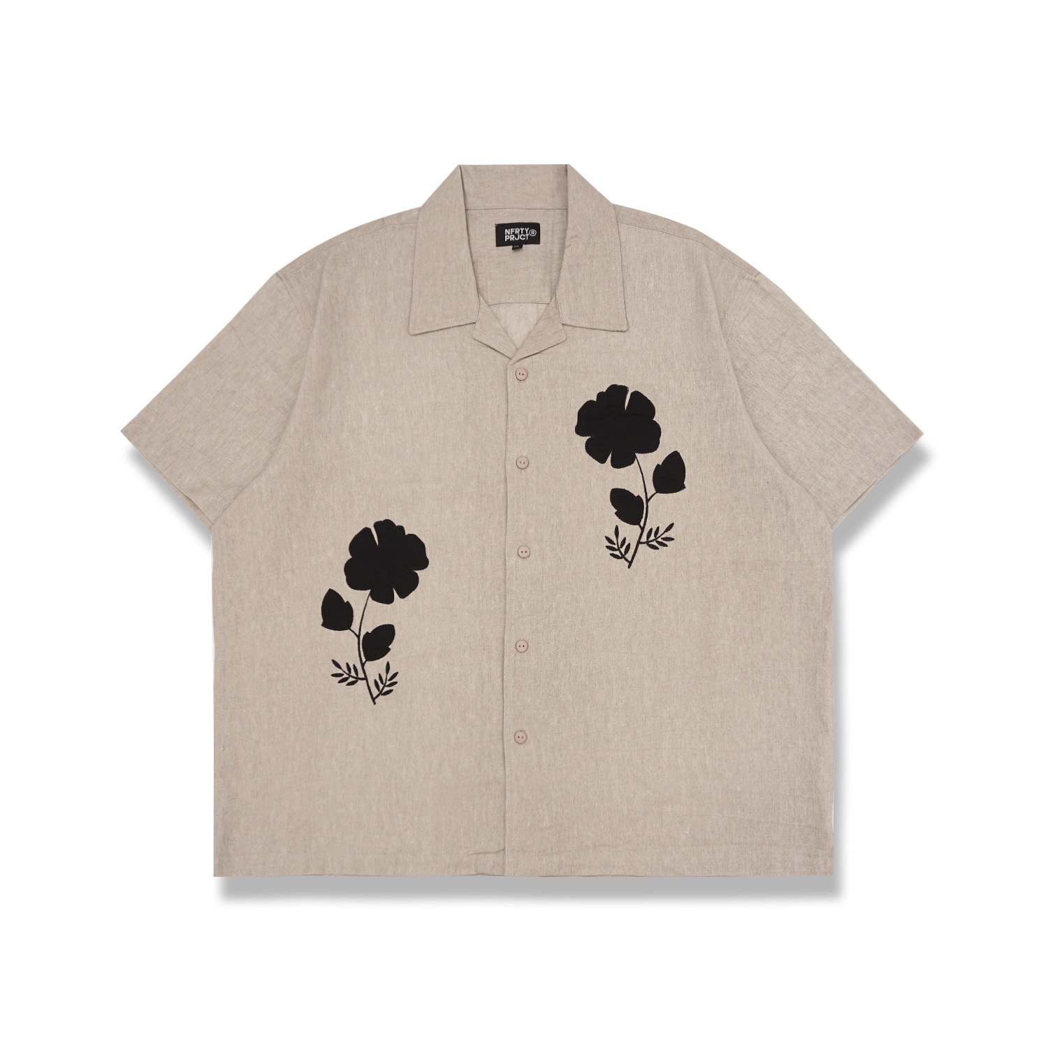 Noforty Project Oversize Short Shirt Linen Nola Beige
