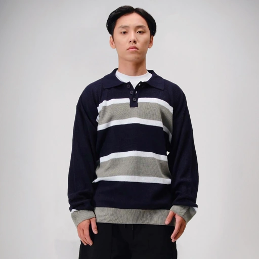 Noforty Project Loose Knit Sweater Raffel Blue