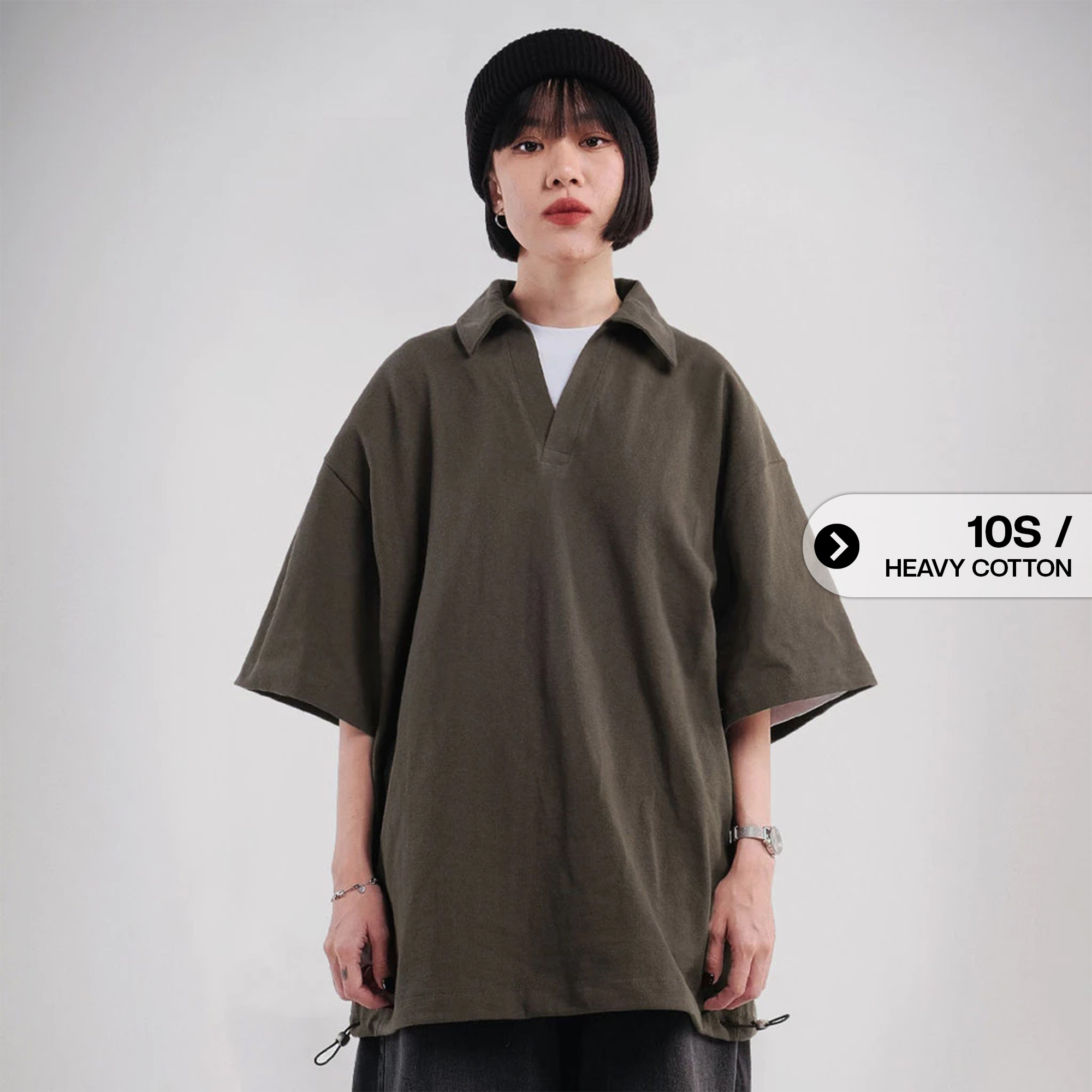 Noforty Project Oversize Poloshirt Luminer Khaki