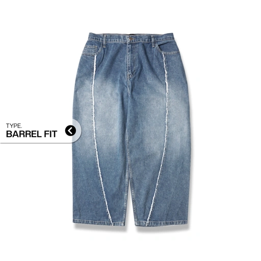 Image of Noforty Project Long Baggy Jeans Pants Curvy Medium Blue