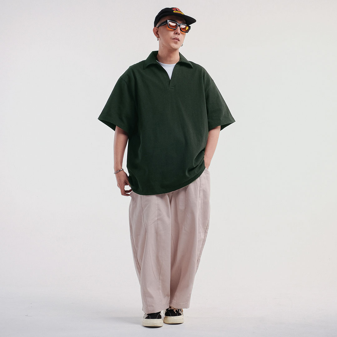 Noforty Project Oversize Poloshirt Luminer Army
