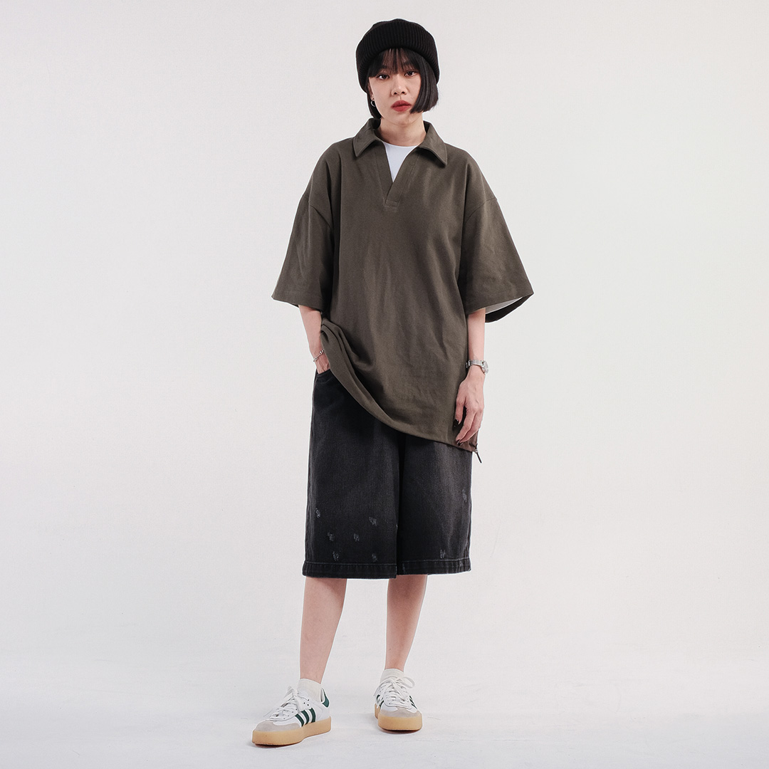Noforty Project Oversize Poloshirt Luminer Khaki