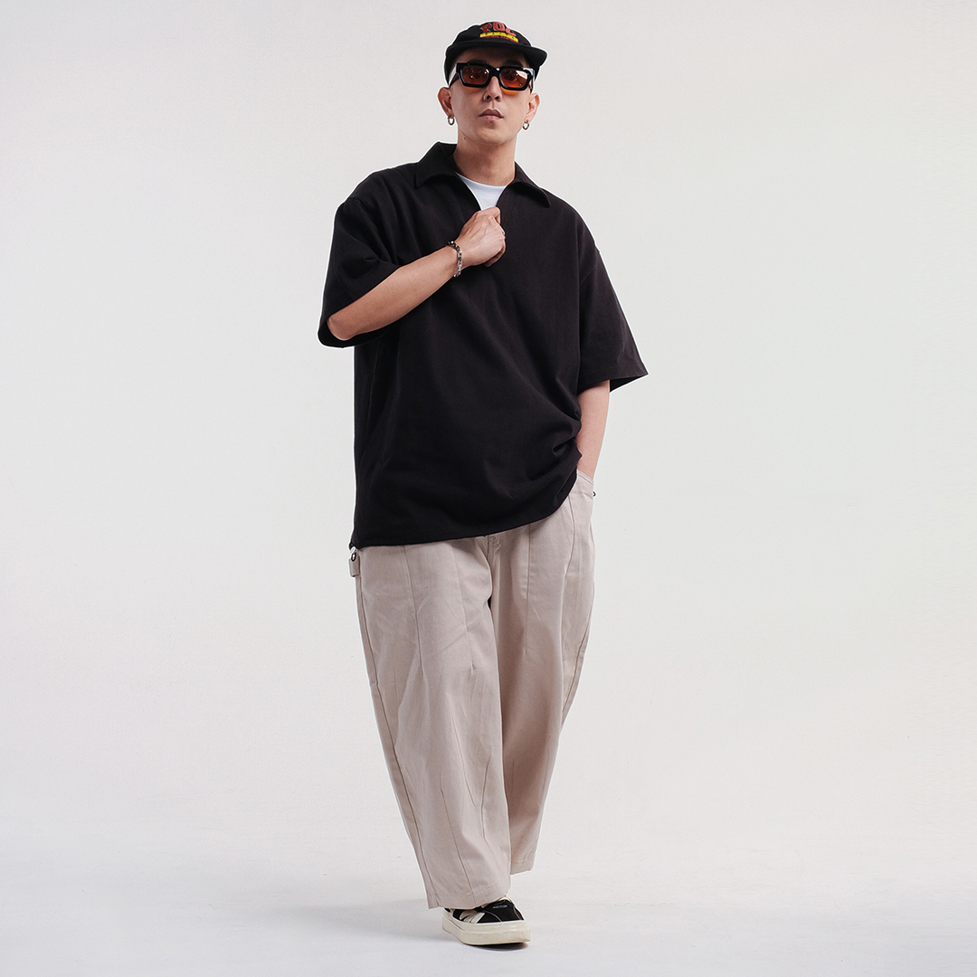 Noforty Project Oversize Poloshirt Luminer Black