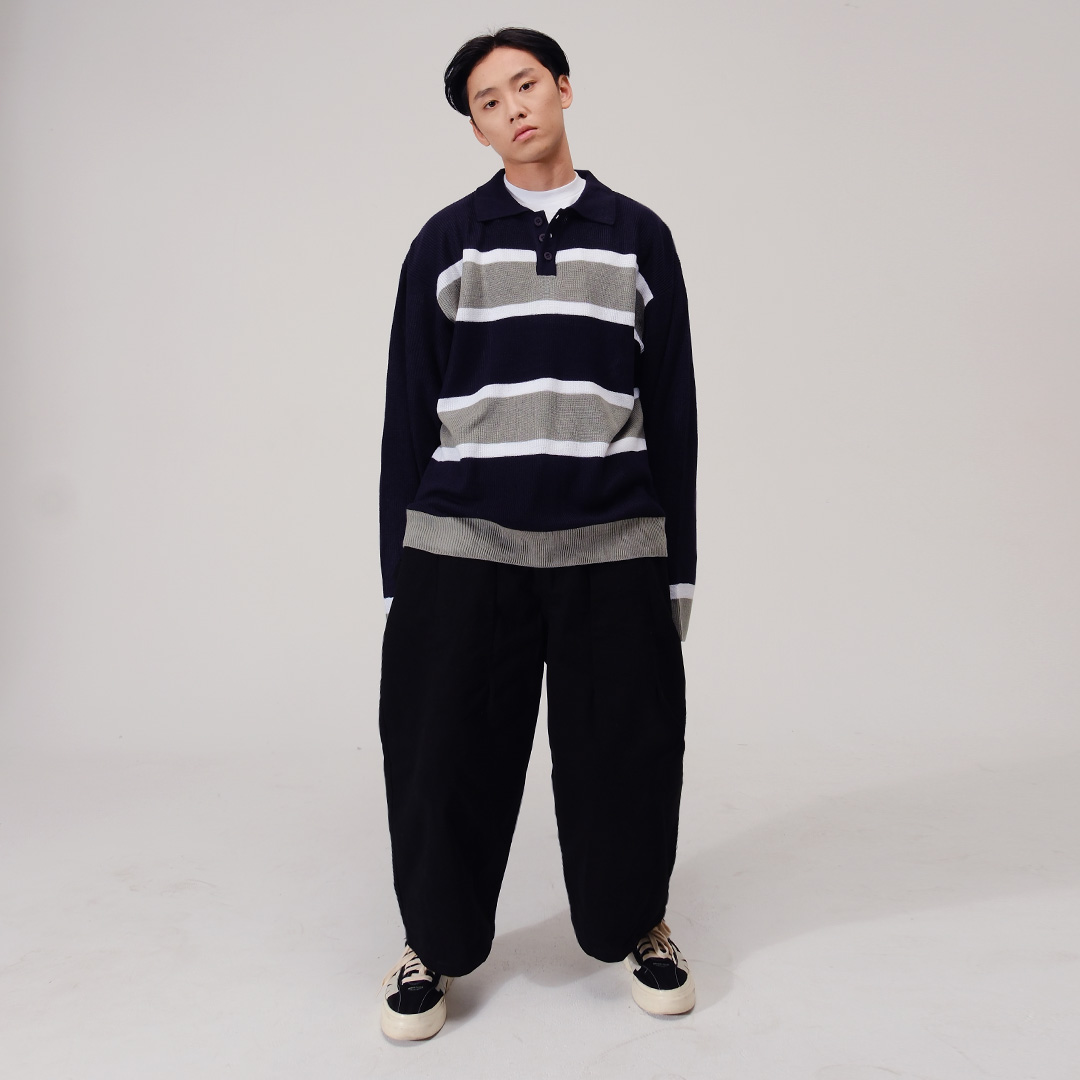 Noforty Project Loose Knit Sweater Raffel Blue
