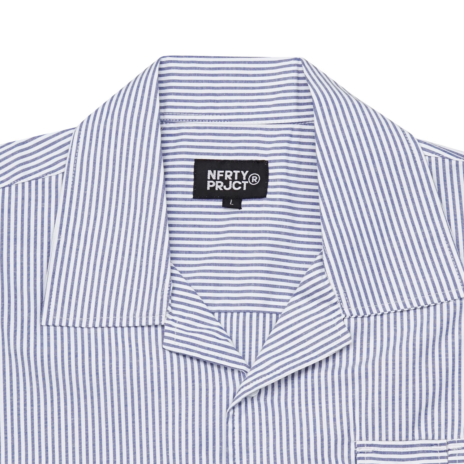 Noforty Project Oversize Shirt Stripe Pattern Gamaru Blue