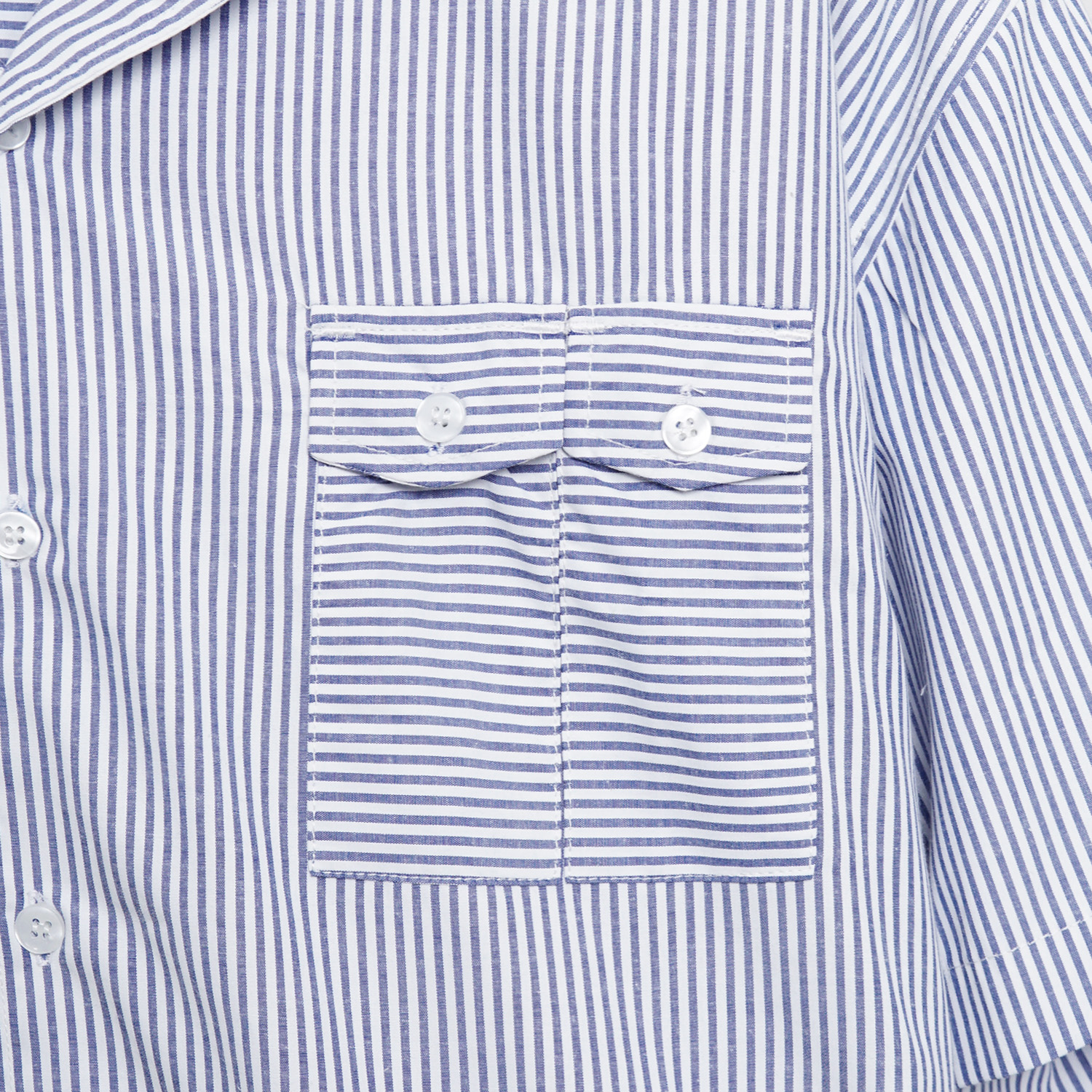 Noforty Project Oversize Shirt Stripe Pattern Gamaru Blue
