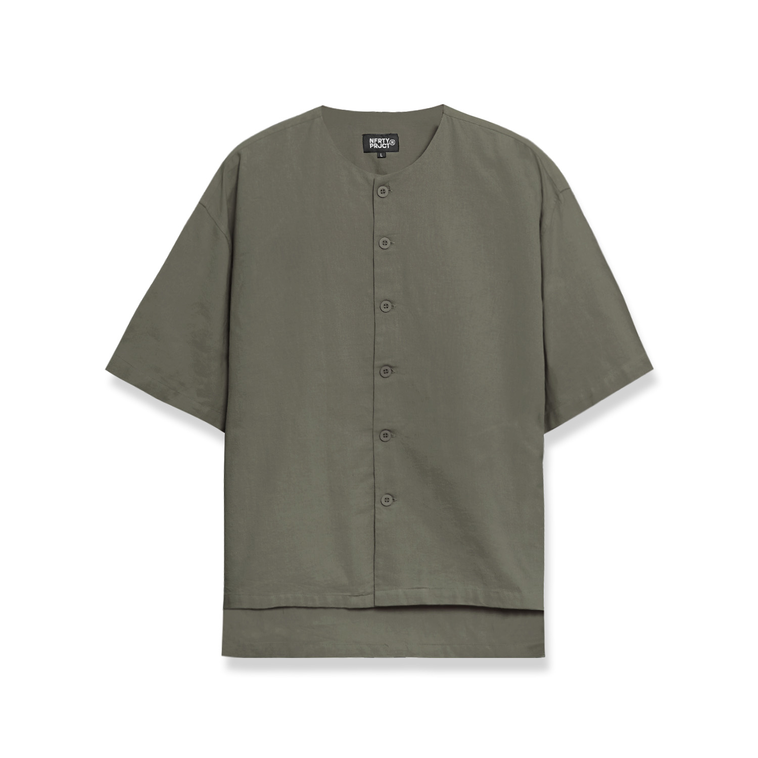 Noforty Project Oversize Colarless Shirt Ramsey Olive