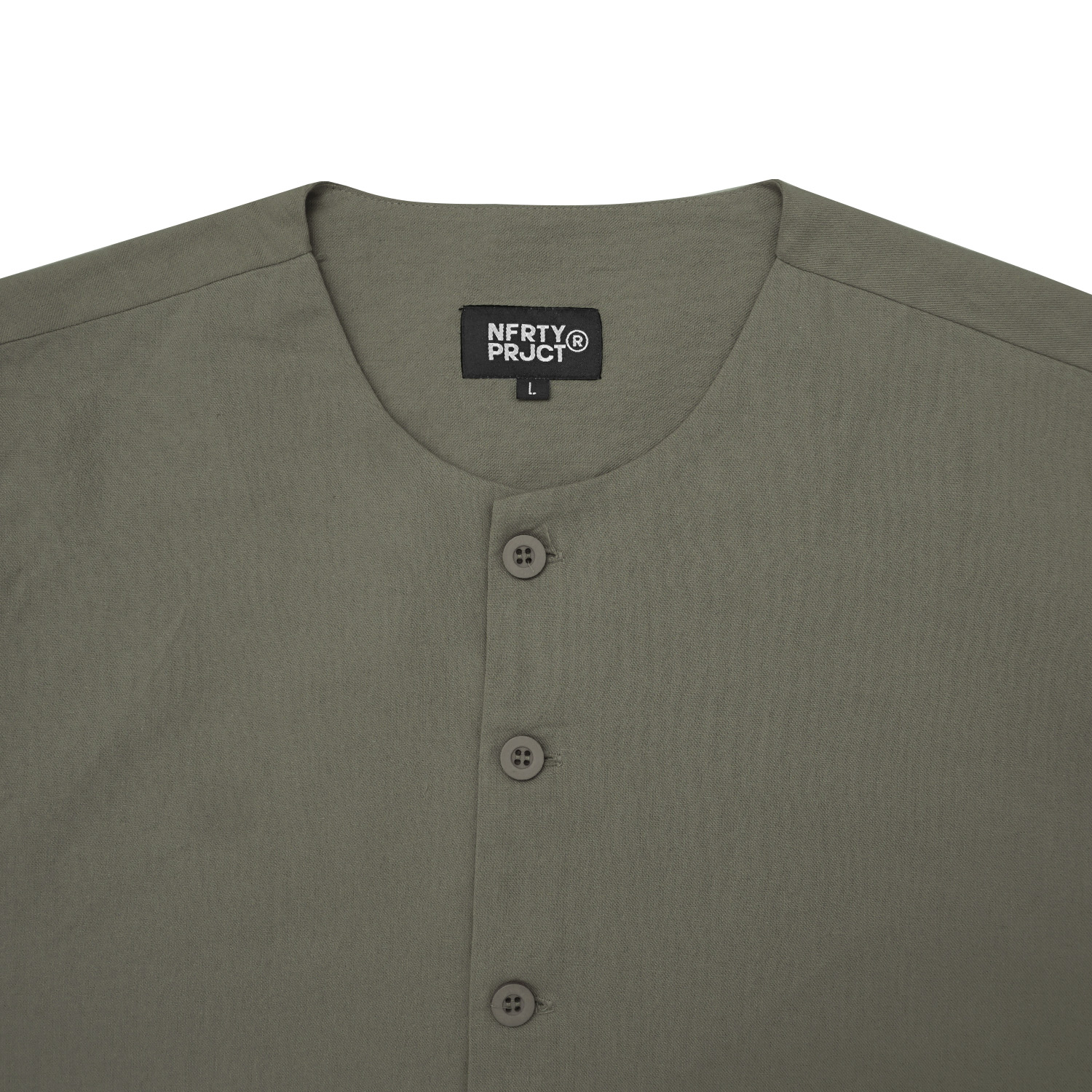 Noforty Project Oversize Colarless Shirt Ramsey Olive