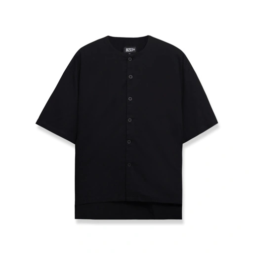 Image of Noforty Project Oversize Colarless Shirt Ramsey Black