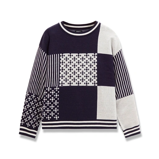 Image of Noforty Project Oversize Knittwear Sweater Crewneck Benzo Navy Blue