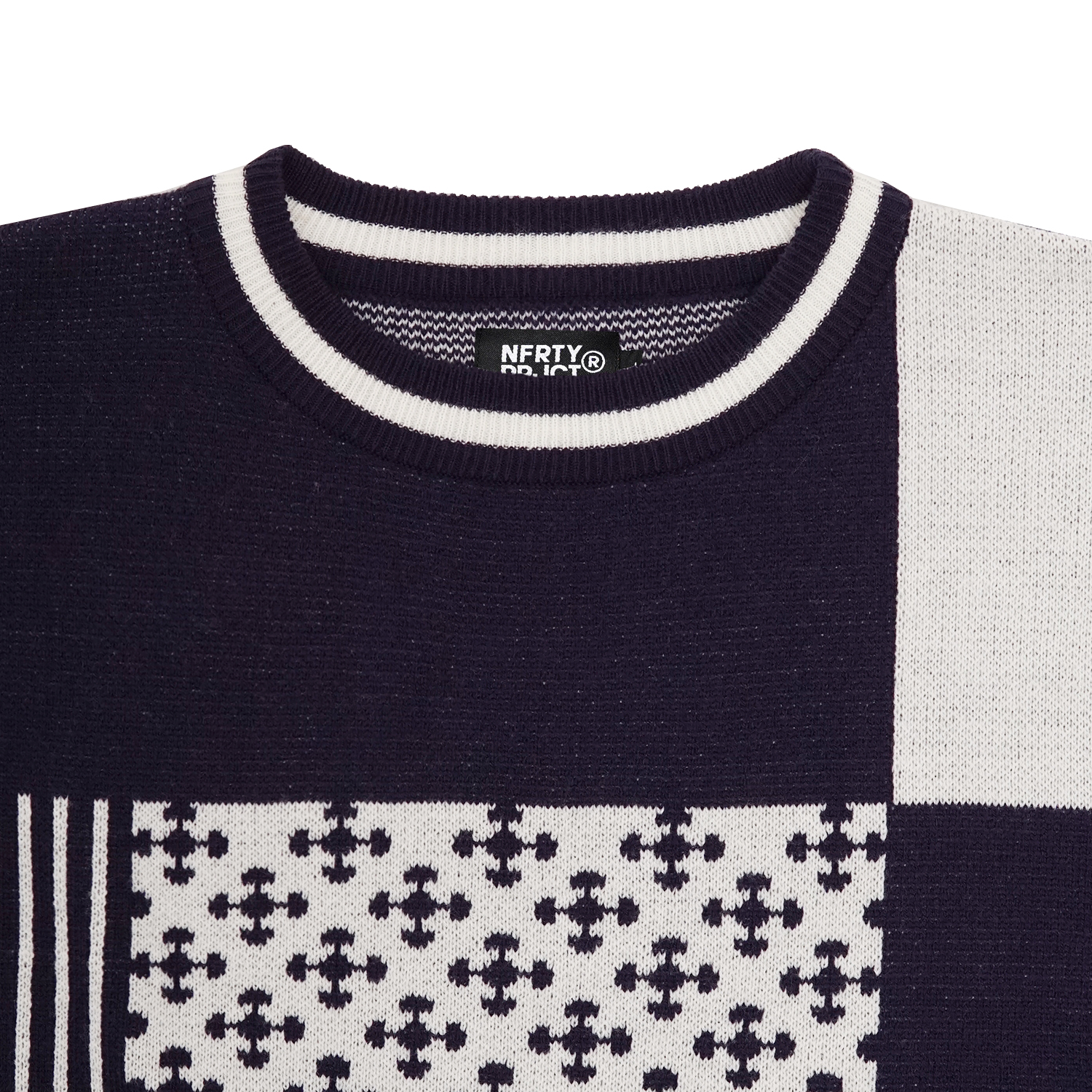 Noforty Project Oversize Knittwear Sweater Crewneck Benzo Navy Blue