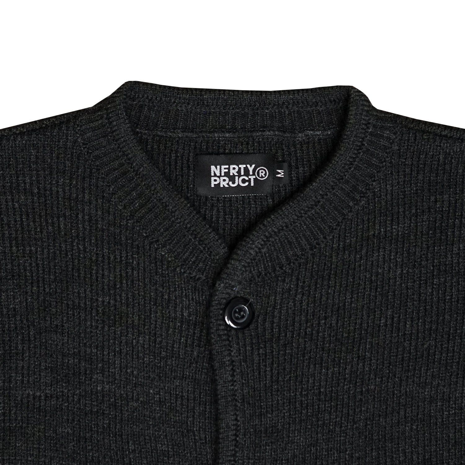 Noforty Project Oversize Jacket Knitwear Ivory Dark Grey