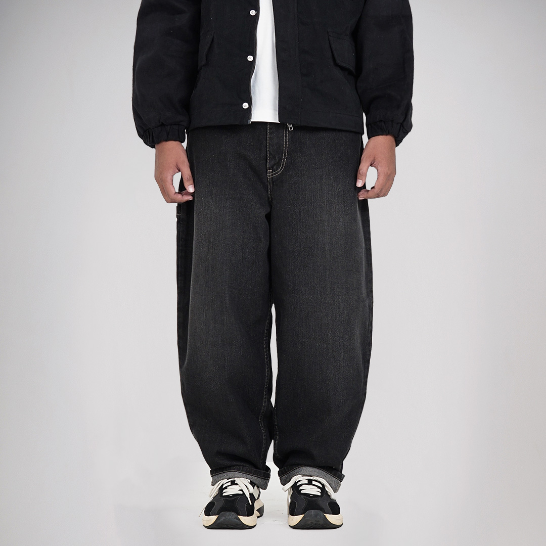 Noforty Project Long Baggy Jeans Pants Efra Black