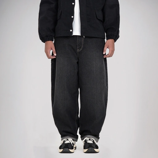 Noforty Project Long Baggy Jeans Pants Efra Black