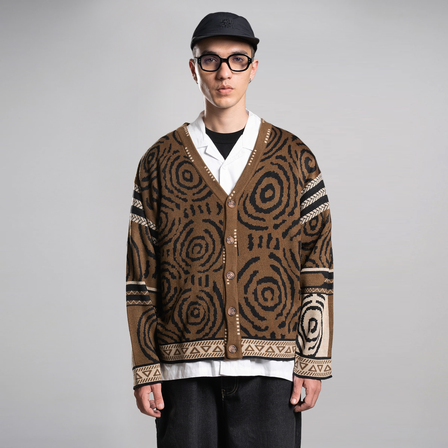 Noforty Project Oversize Knittwear Cardigan Obelum Brown