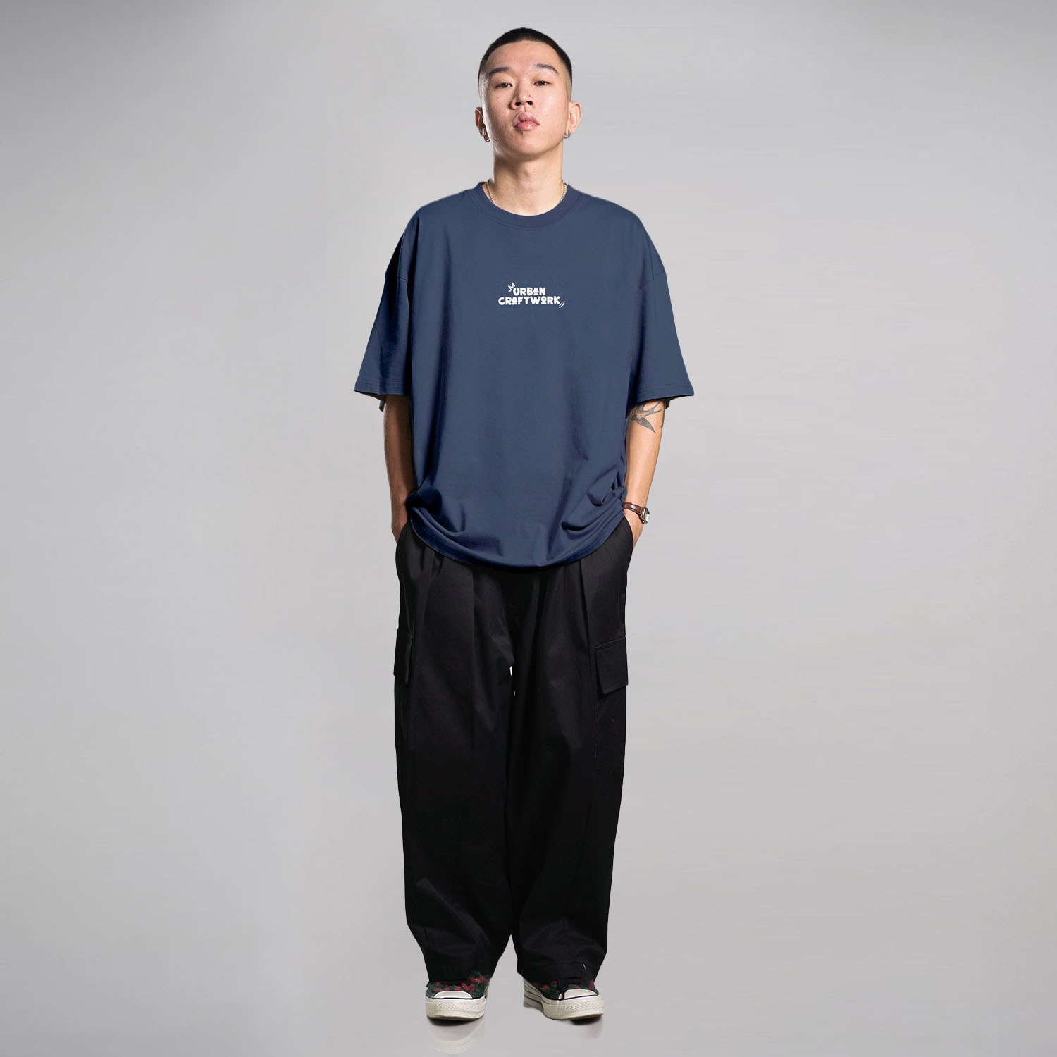 Noforty Project Oversize Tshirt Human Blue
