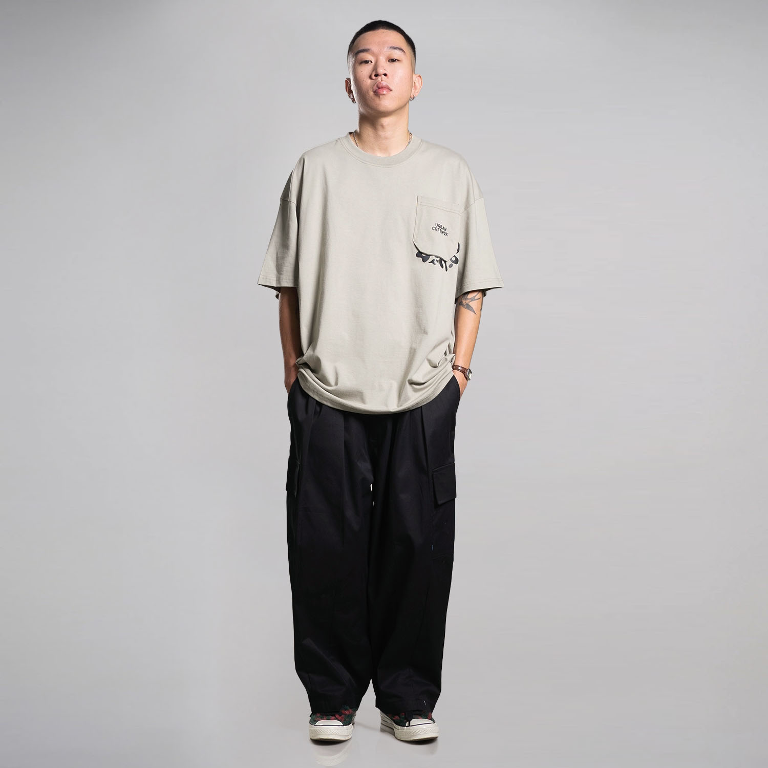 Noforty Project Oversize Tshirt Pards Light Grey