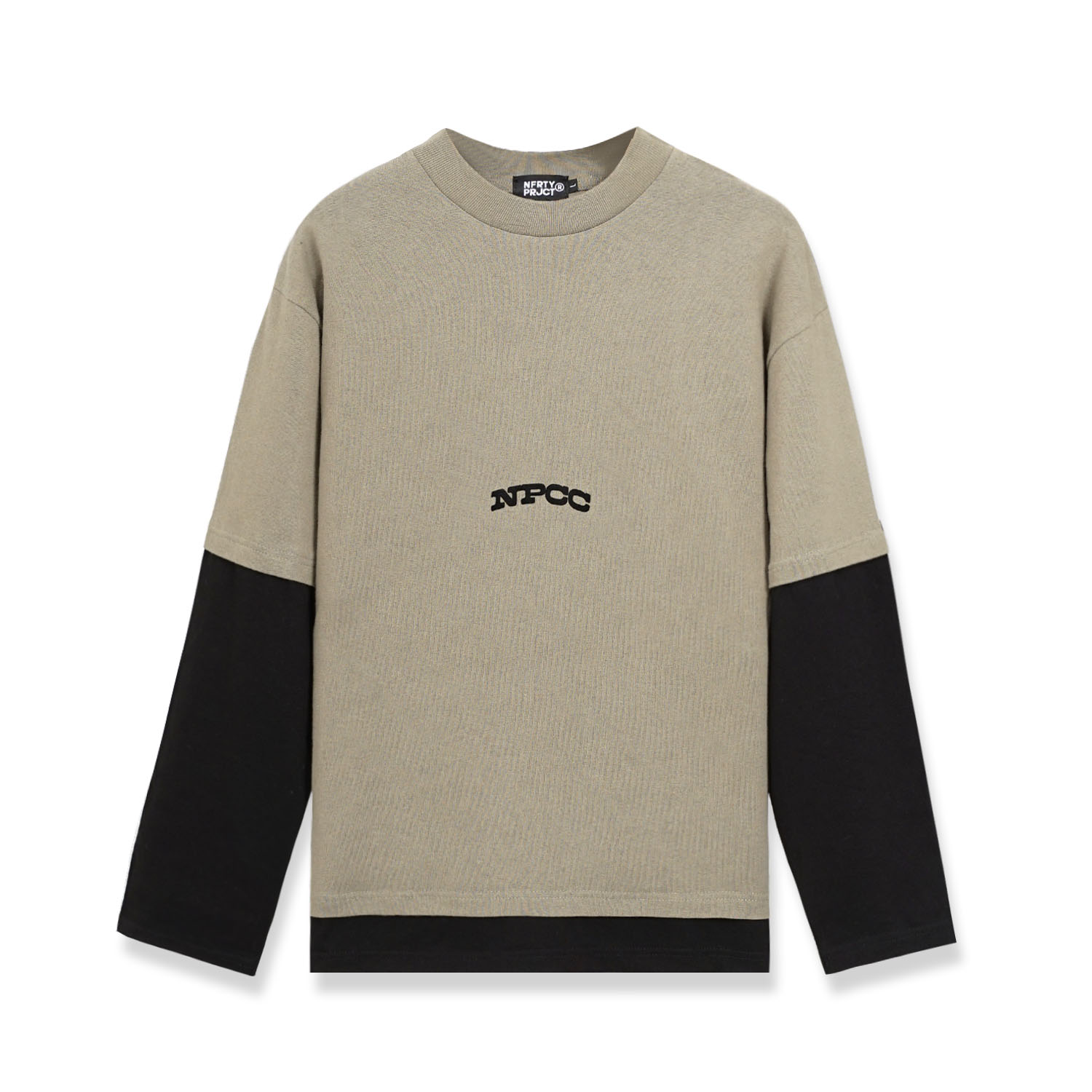 Noforty Project Oversize Long Sleeve Layer Tees Freid Olive