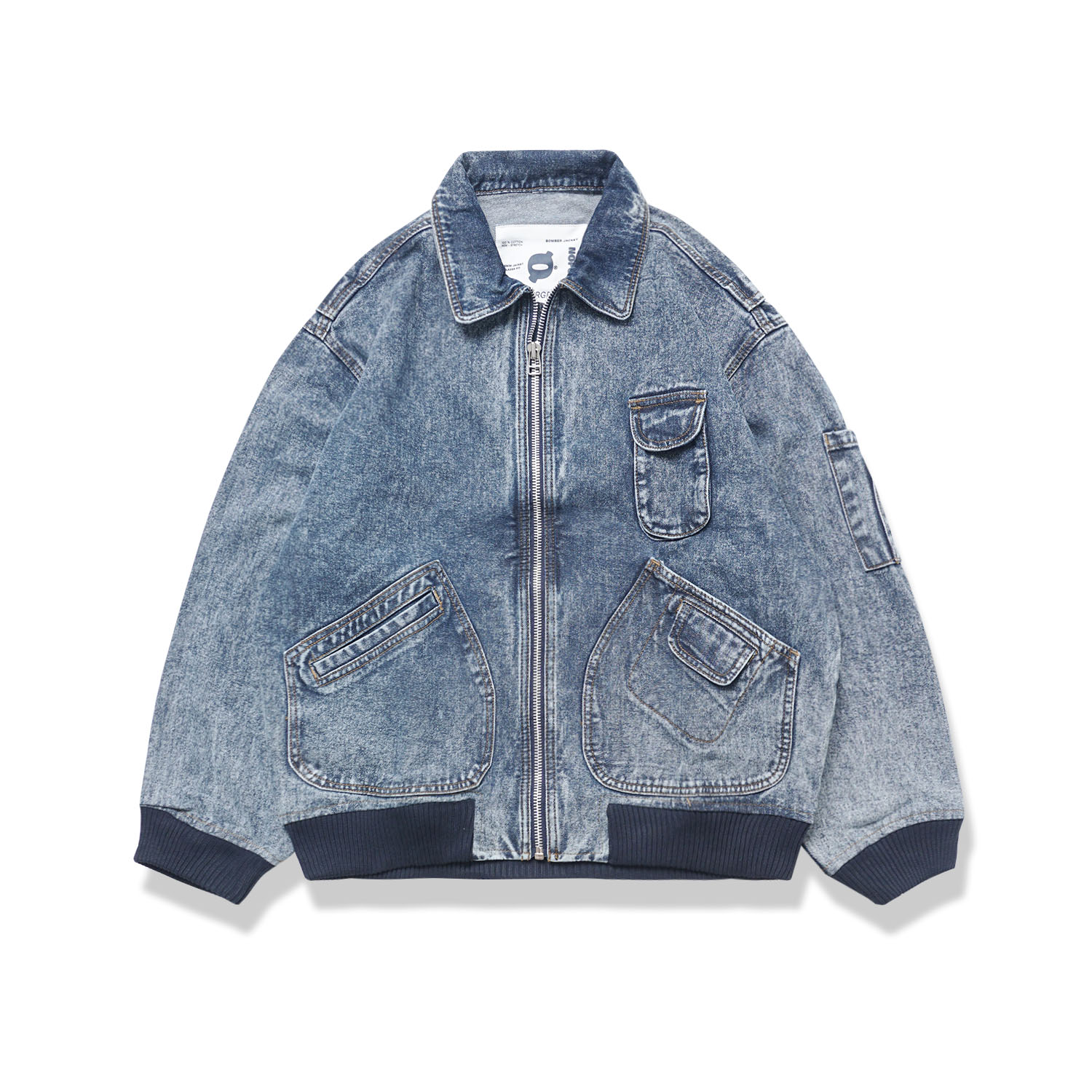 Noforty Project Oversize Bomber Denim Jacket Emphatyc Ice Wash