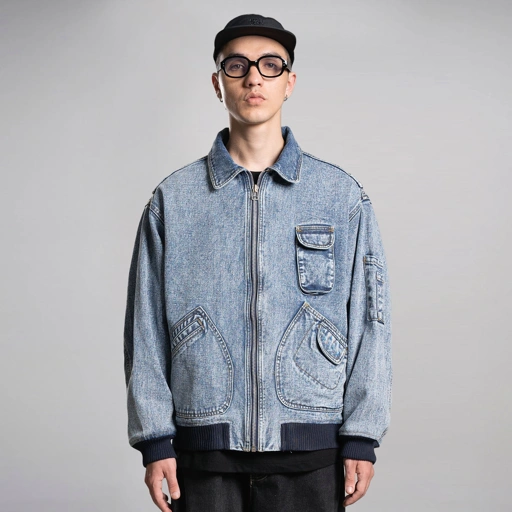 Noforty Project Oversize Bomber Denim Jacket Emphatyc Ice Wash