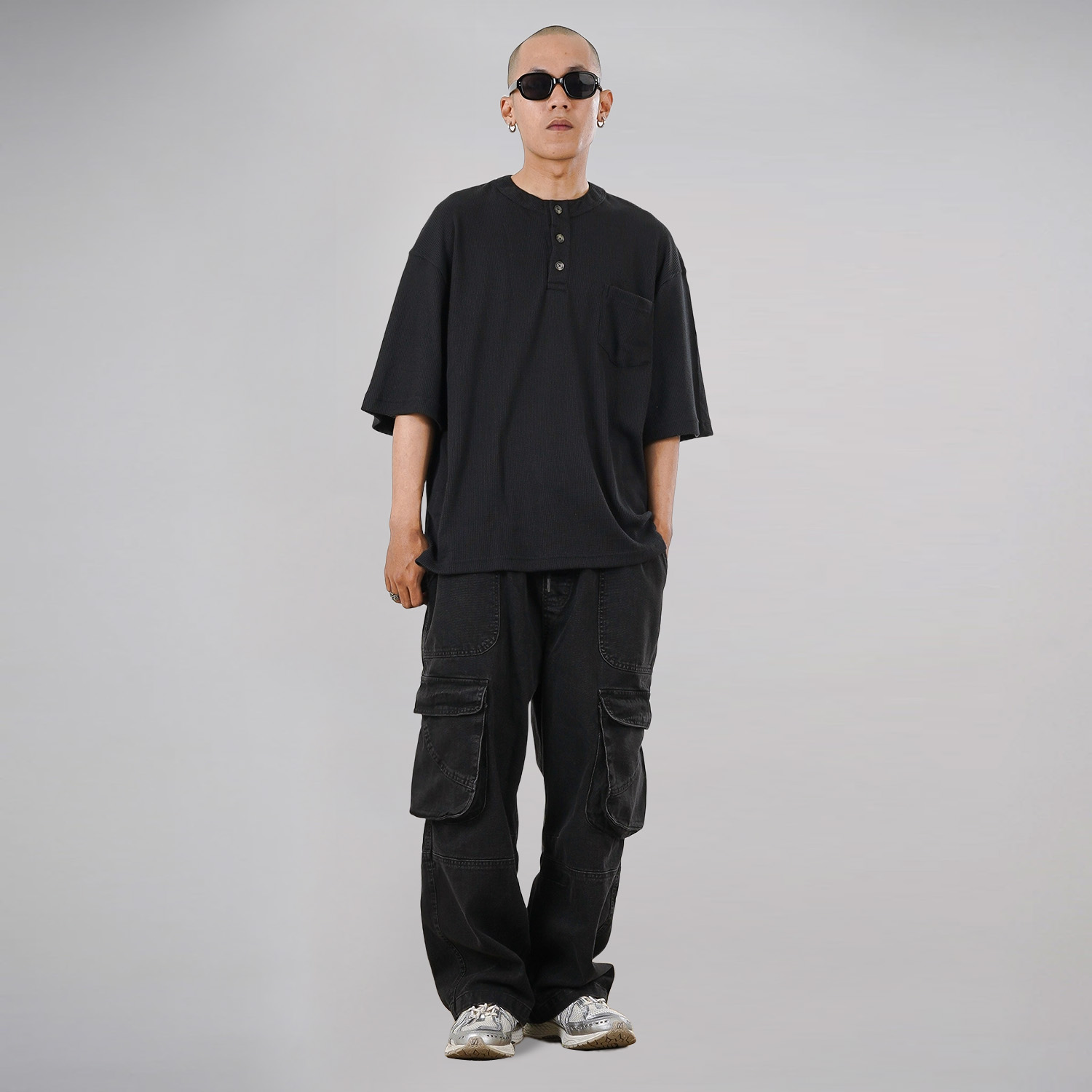 Noforty Project Oversize Poloshirt Waffle Syma Black