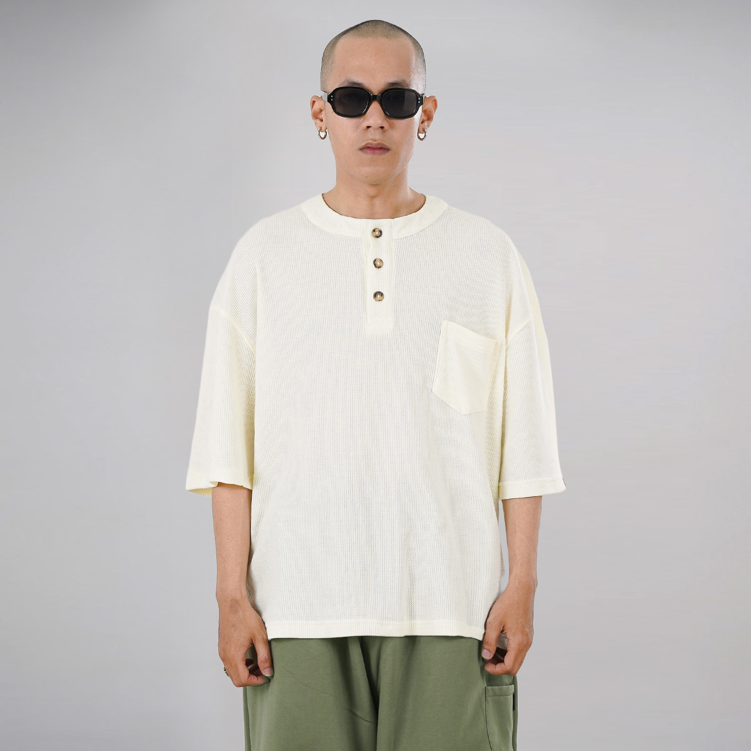 Noforty Project Oversize Poloshirt Waffle Syma Cream