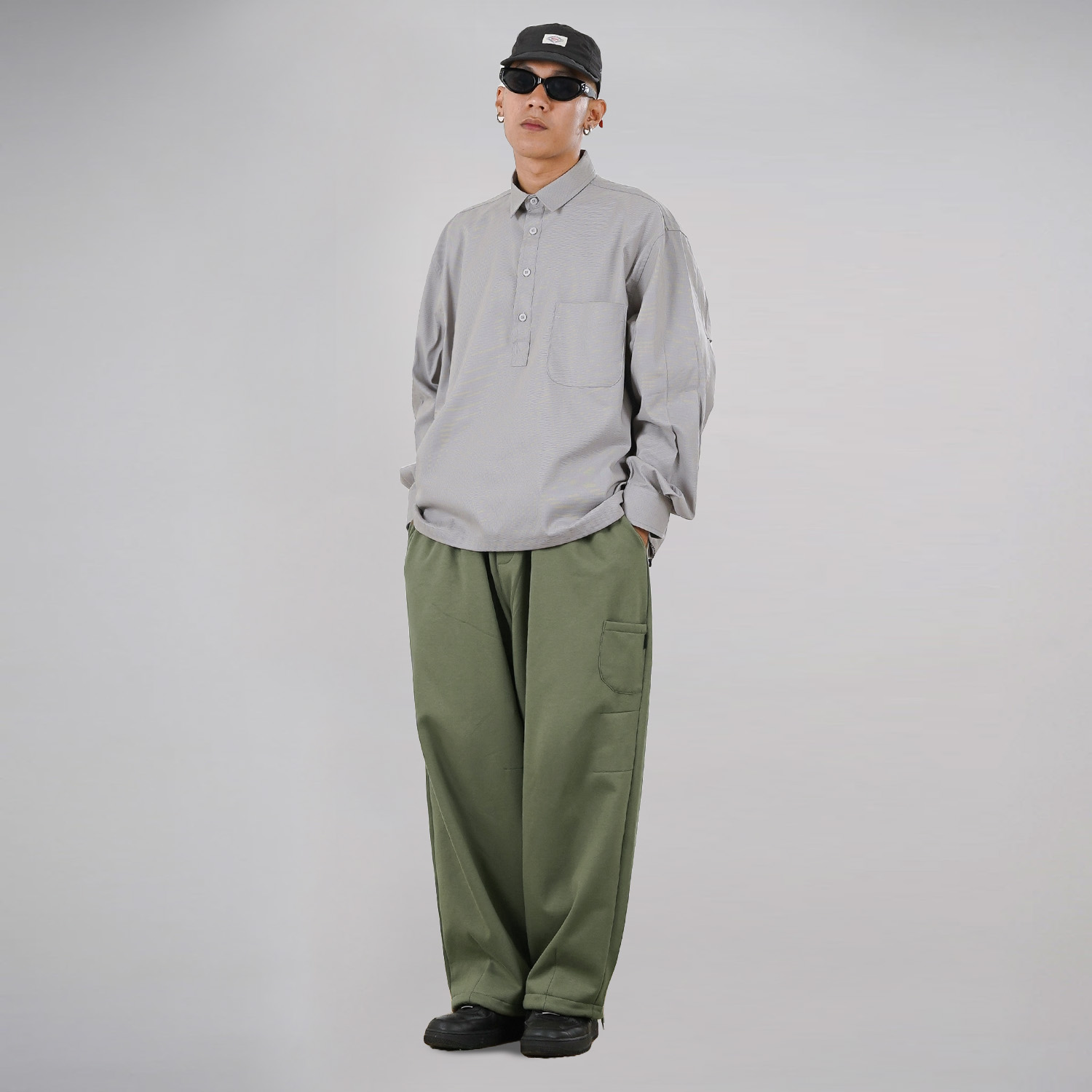 Noforty Project Oversize Boxy Long Shirt Eiji Grey