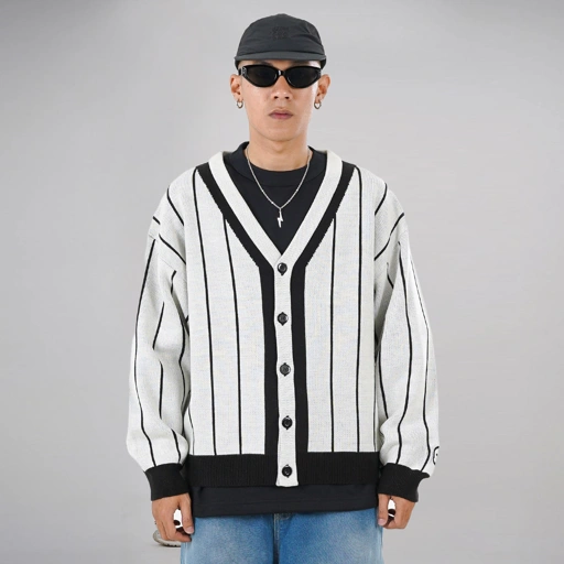 Noforty Project Oversize Knittwear Cardigan Huper White
