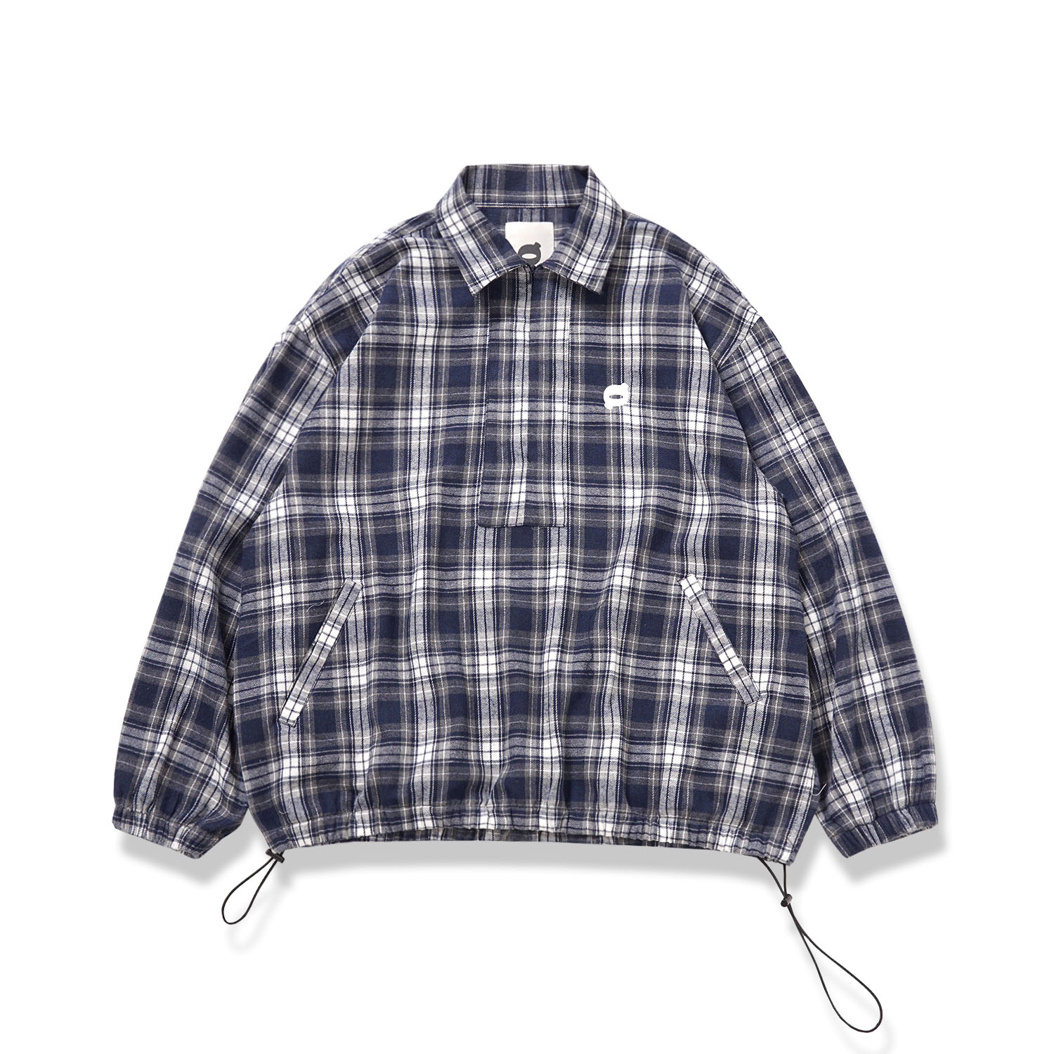 Noforty Project Long Shirt Flanel Flap Navy Blue