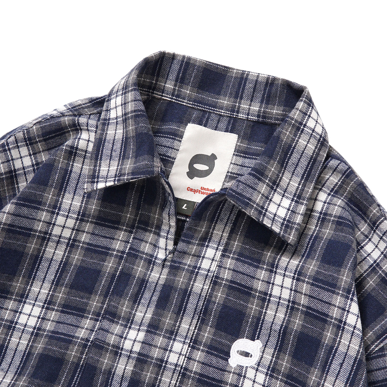 Noforty Project Long Shirt Flanel Flap Navy Blue