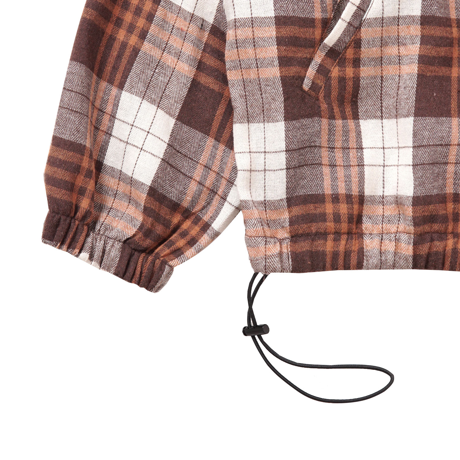Noforty Project Long Shirt Flanel Flap Brown