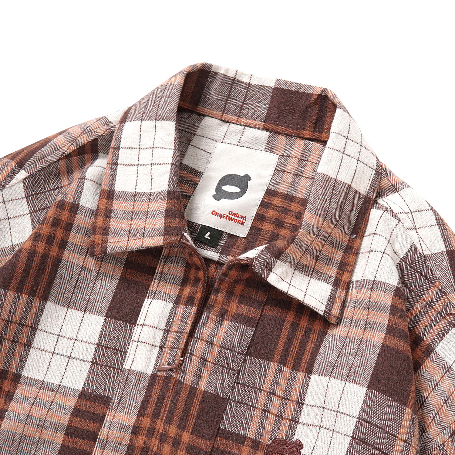 Noforty Project Long Shirt Flanel Flap Brown