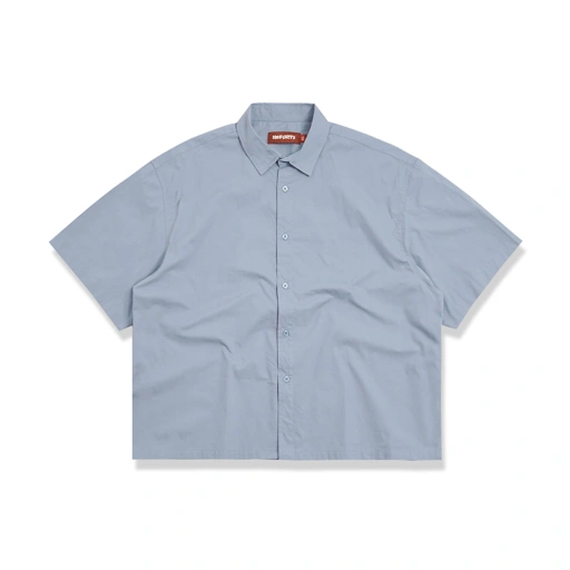 Image of Noforty Project Oversize Wide Boxy Short Shirt Alba Sky Blue
