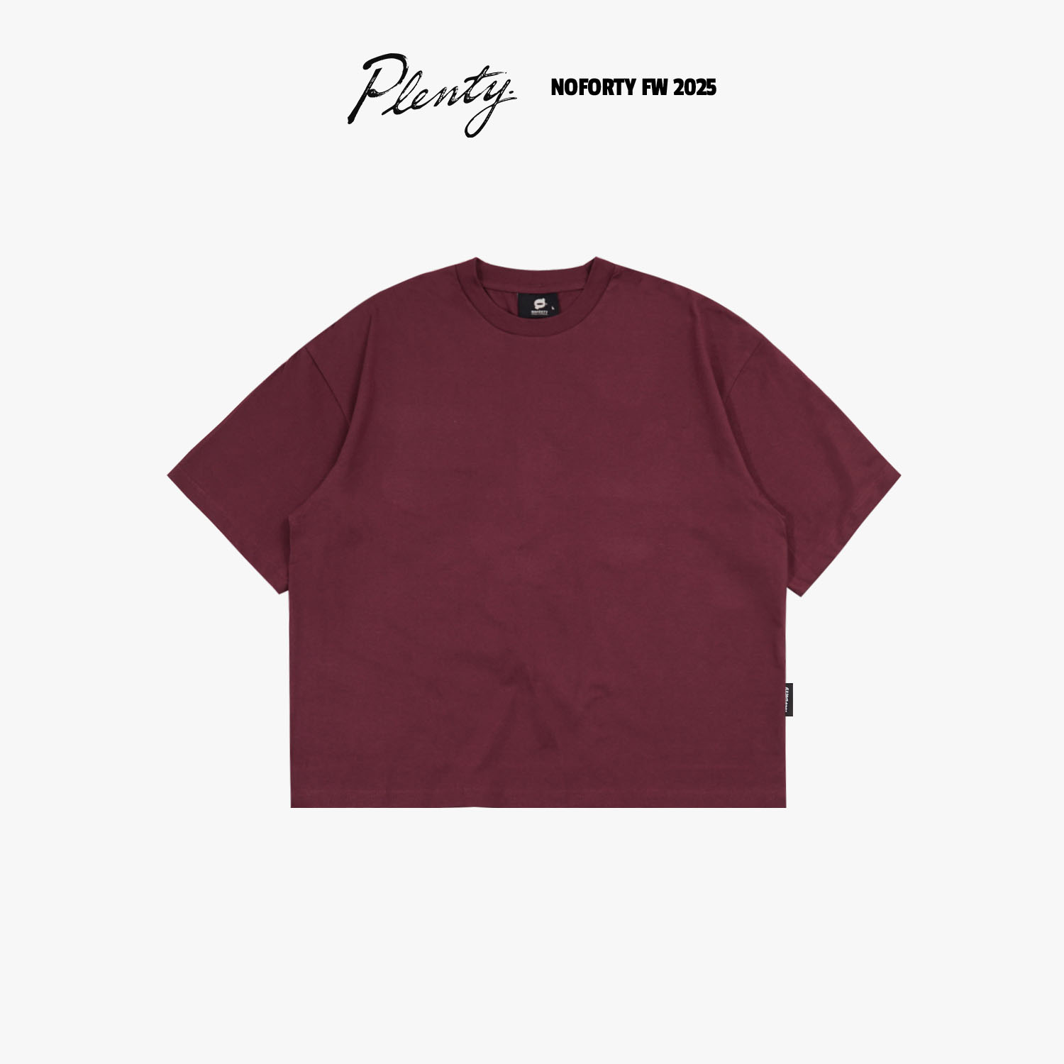 Noforty Project Oversize Boxy Loose Tshirt Tothem Burgundy