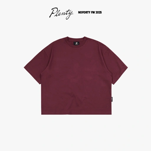 Image of Noforty Project Oversize Boxy Loose Tshirt Tothem Burgundy