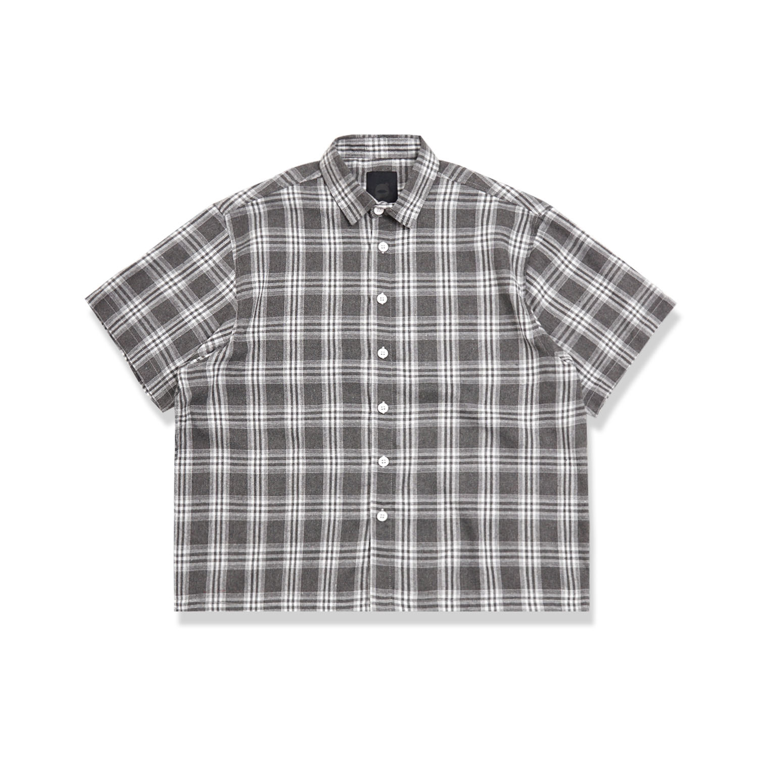 Noforty Project Boxy Oversize Short Shirt Flanel Toffin Grey