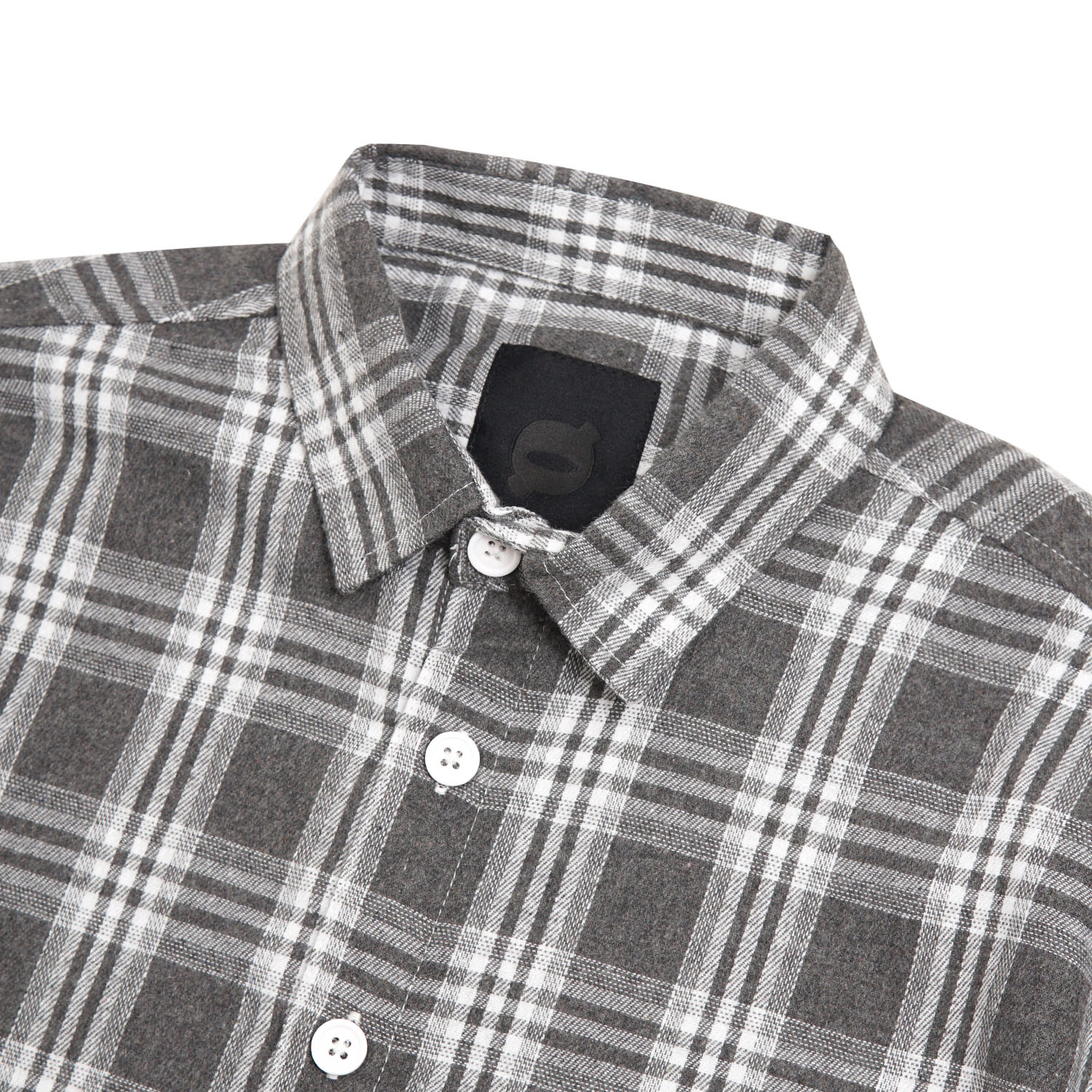 Noforty Project Boxy Oversize Short Shirt Flanel Toffin Grey
