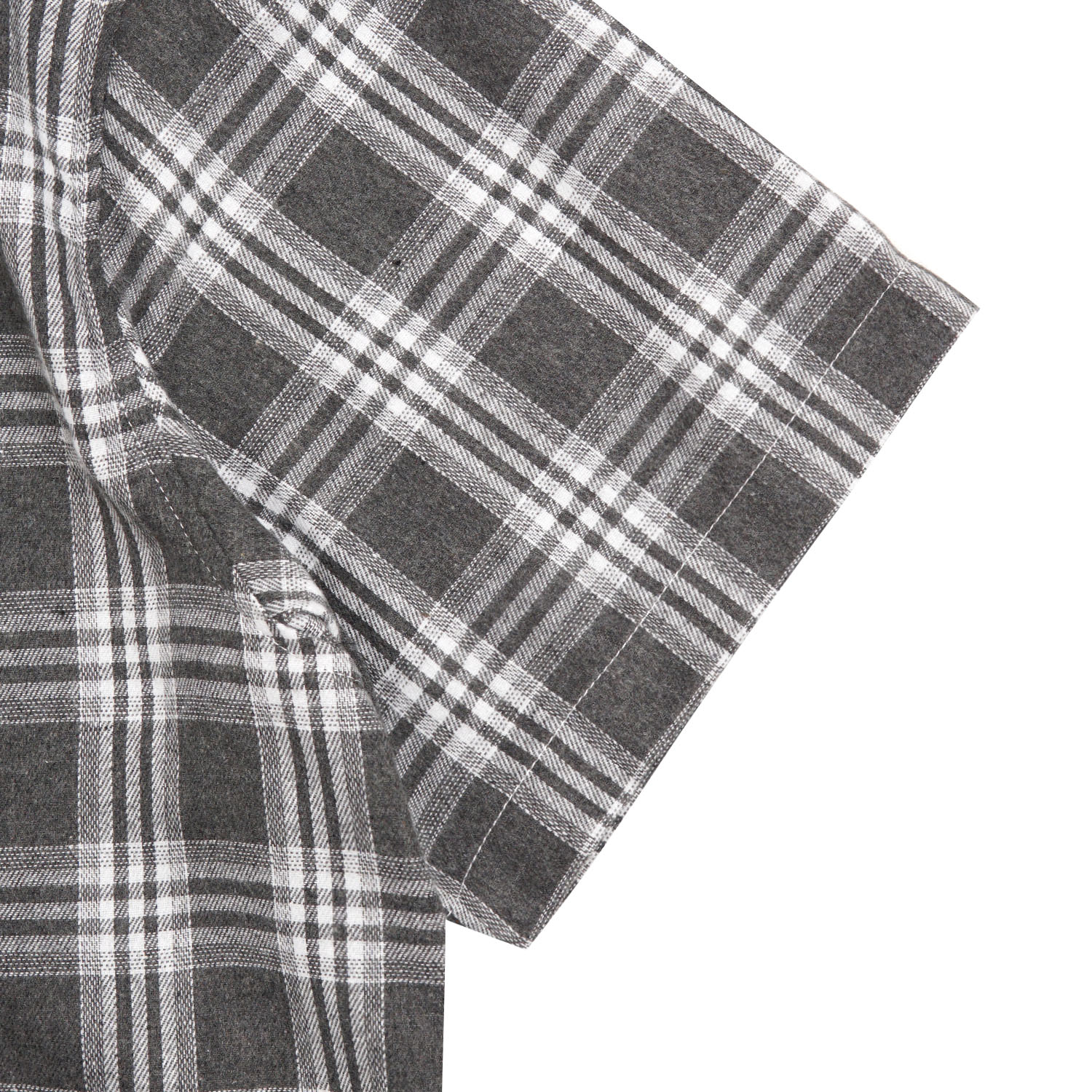 Noforty Project Boxy Oversize Short Shirt Flanel Toffin Grey