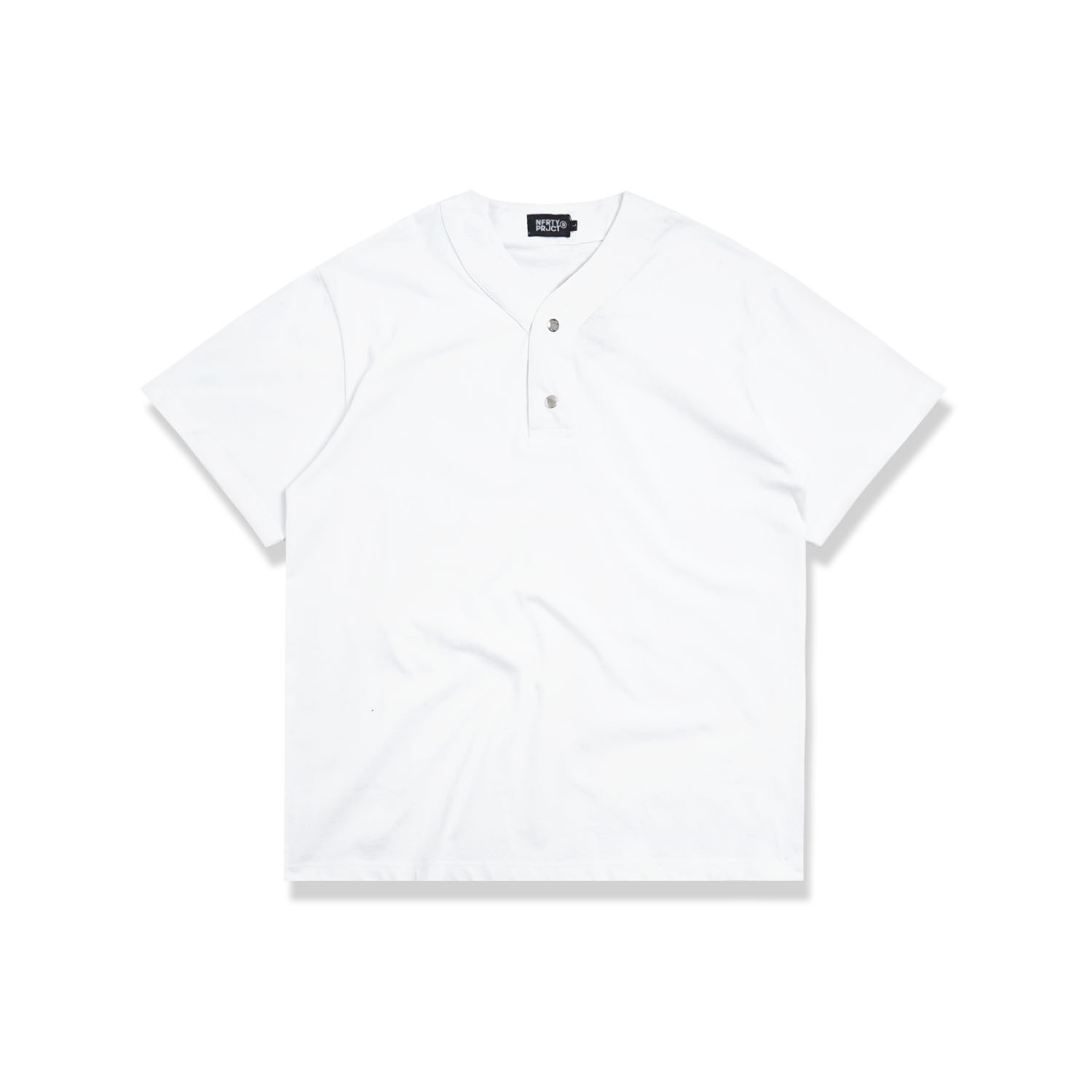 Noforty Project Oversize Colarless Tshirt Grawn White