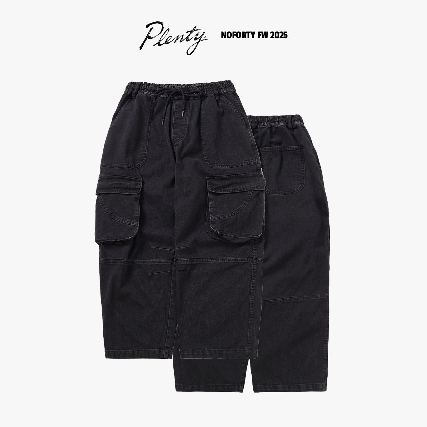 Noforty Project Baggy Cargo Long Pants Hamford Black