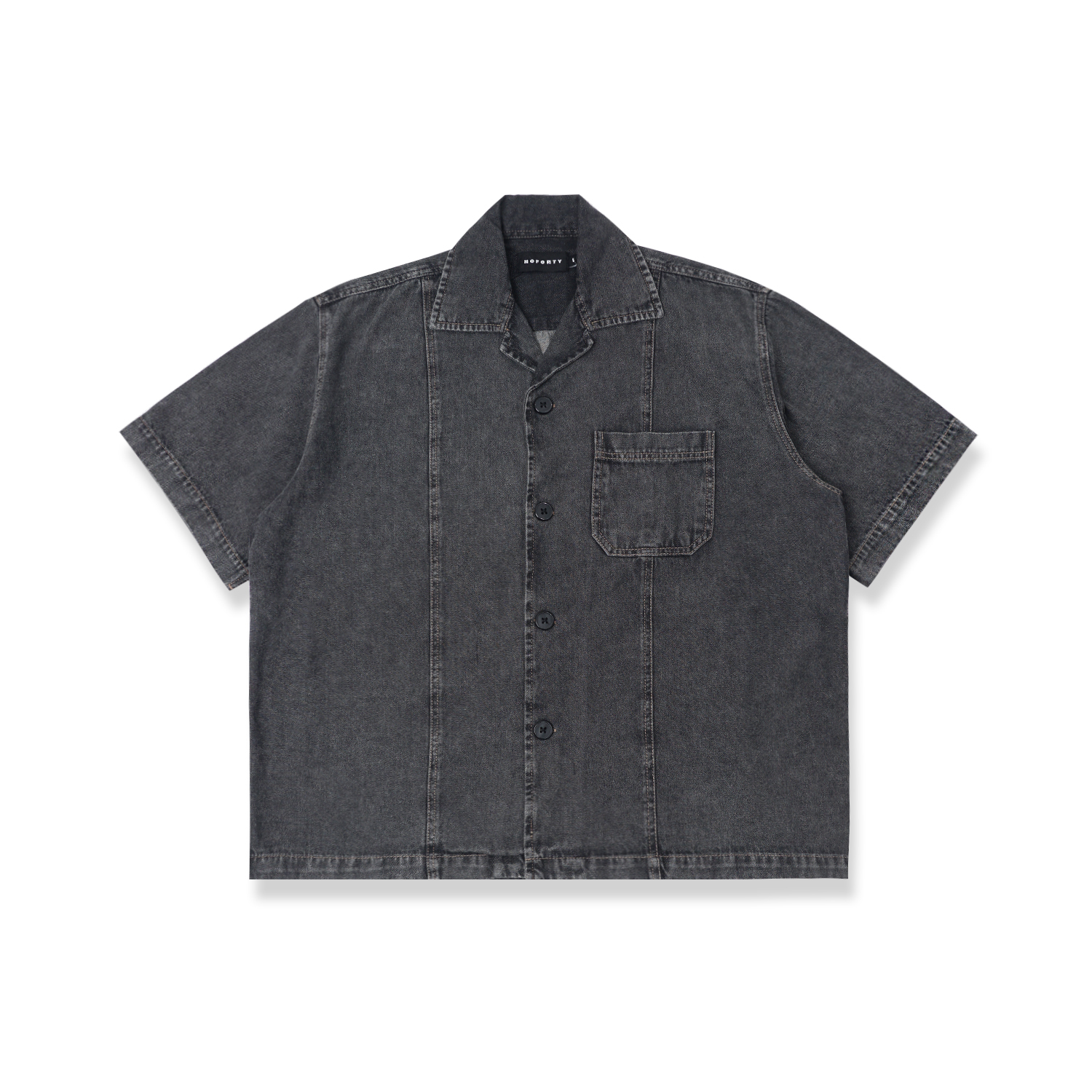 Noforty Project Oversize Short Shirt Denim Lowa Black