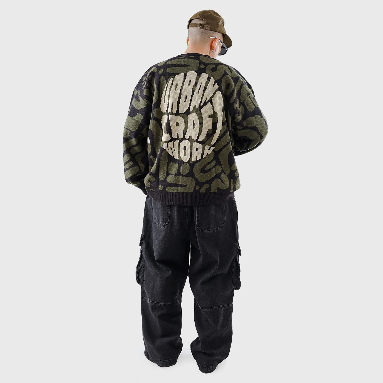 Noforty Project Loose Knit Cardigan Doodle Black