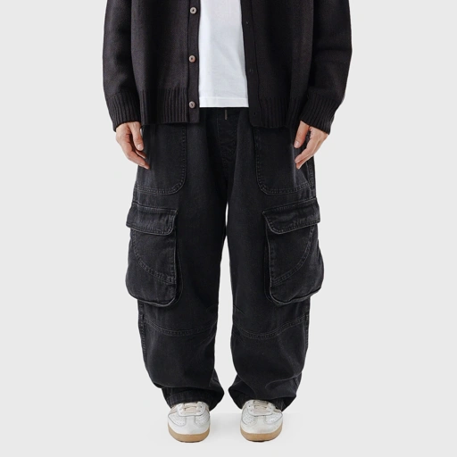 Noforty Project Baggy Cargo Long Pants Hamford Black