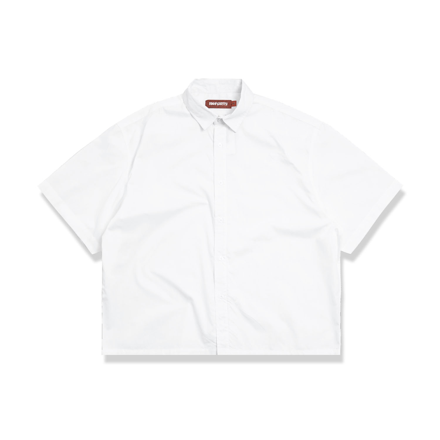 Noforty Project Oversize Wide Boxy Short Shirt Alba White
