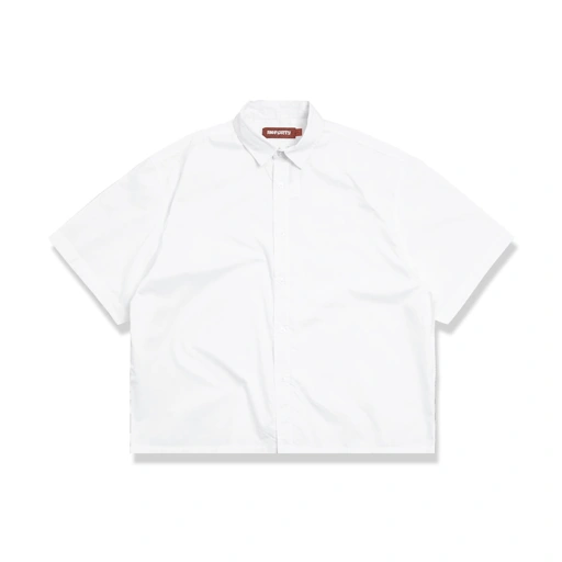 Image of Noforty Project Oversize Wide Boxy Short Shirt Alba White